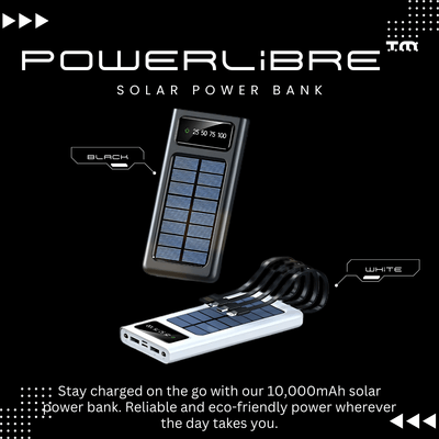PowerLibre solar power bank, showcase of variants. 