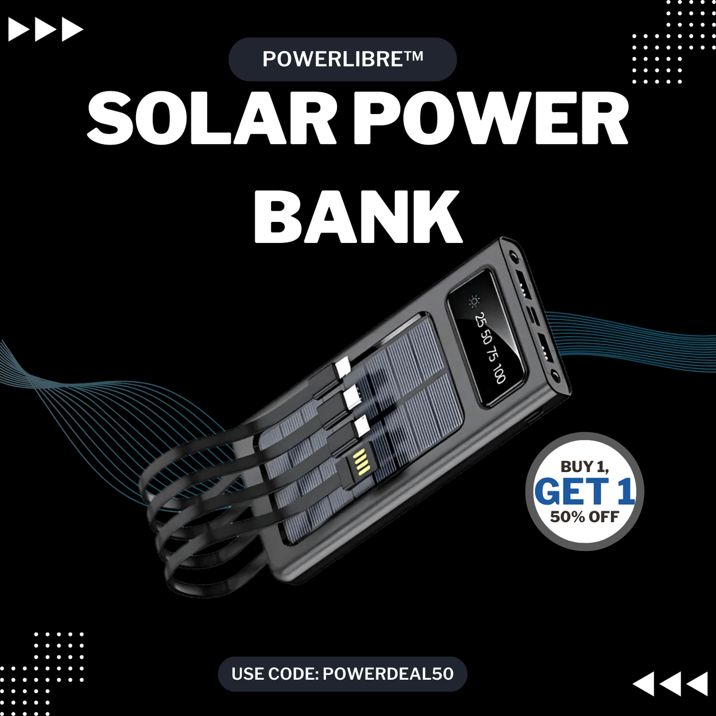 PowerLibre solar power bank, showcase of product 