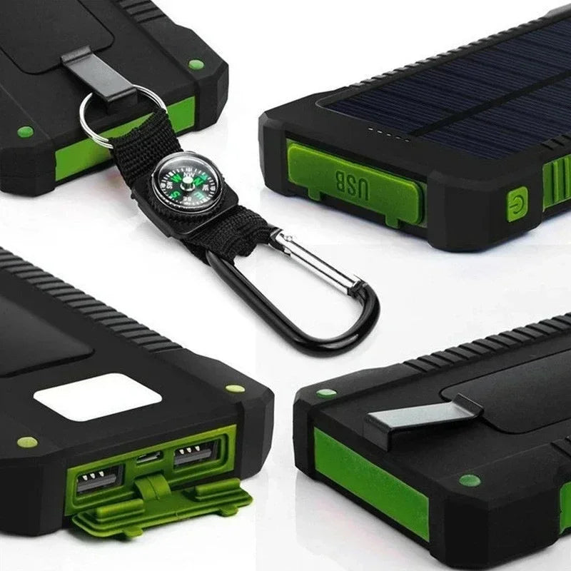 Solar Power Bank 10000mah Portable Waterproof External Battery Powerbank 20000 mah Phone Charger LED PoverBank For iphone huawei