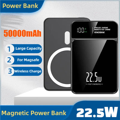 Power Bank 22.5W Magnetic Wireless Portable Chargers 30000mAh Super Fast Charging Powerbank External Battery for Iphone Xiaomi