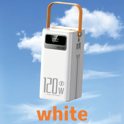 New 120W Built-in Cable, Large Capacity 160000mAh, Super Fast Power Bank, Outdoor Camping Live Streaming Mobile Power Supply
