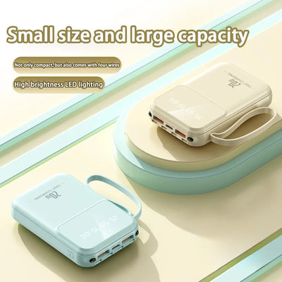 New Built In Power Bank With Small And Portable 20000mAh Llarge Capacity Portable Power Bank Super Fast Charging Power Bank Hot