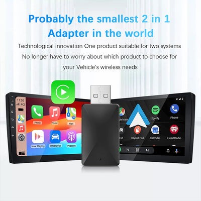 Carplay Wireless Adapter Android Auto 2in 1 Smart Dongle 2025 5G WIFI For iphone Android Phone For Volvo Benz Mg Kia Chery VW