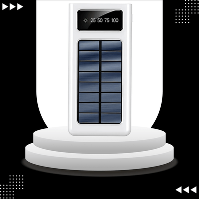 PowerLibre solar power bank, showcase of the white variant
