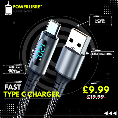 PowerLibre™ Fast type c charger that is usb c charger - showing the very detail about the charger.